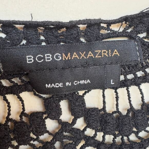 BCBGMAXAZRIA Black Lace Back Open Front Blouse – L - Picture 4 of 5
